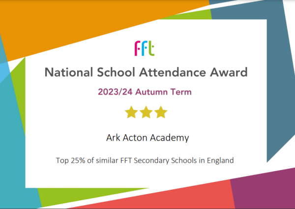 Ark Acton receives a national school attendance award! | Ark Acton